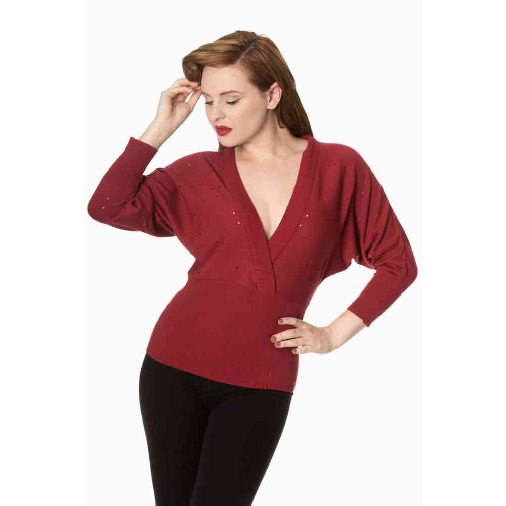 Dancing Days - LUCK HAS IT WRAP FRONT Lange cardigan - Bordeaux rood